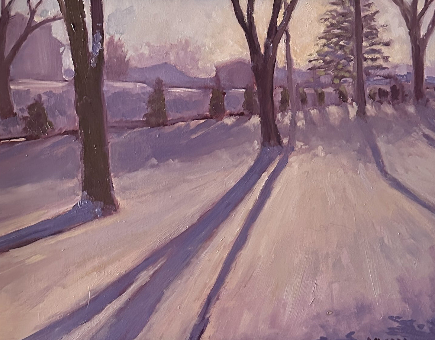 Front Yard in Winter — Oil on Panel by Jeremy Vlcan