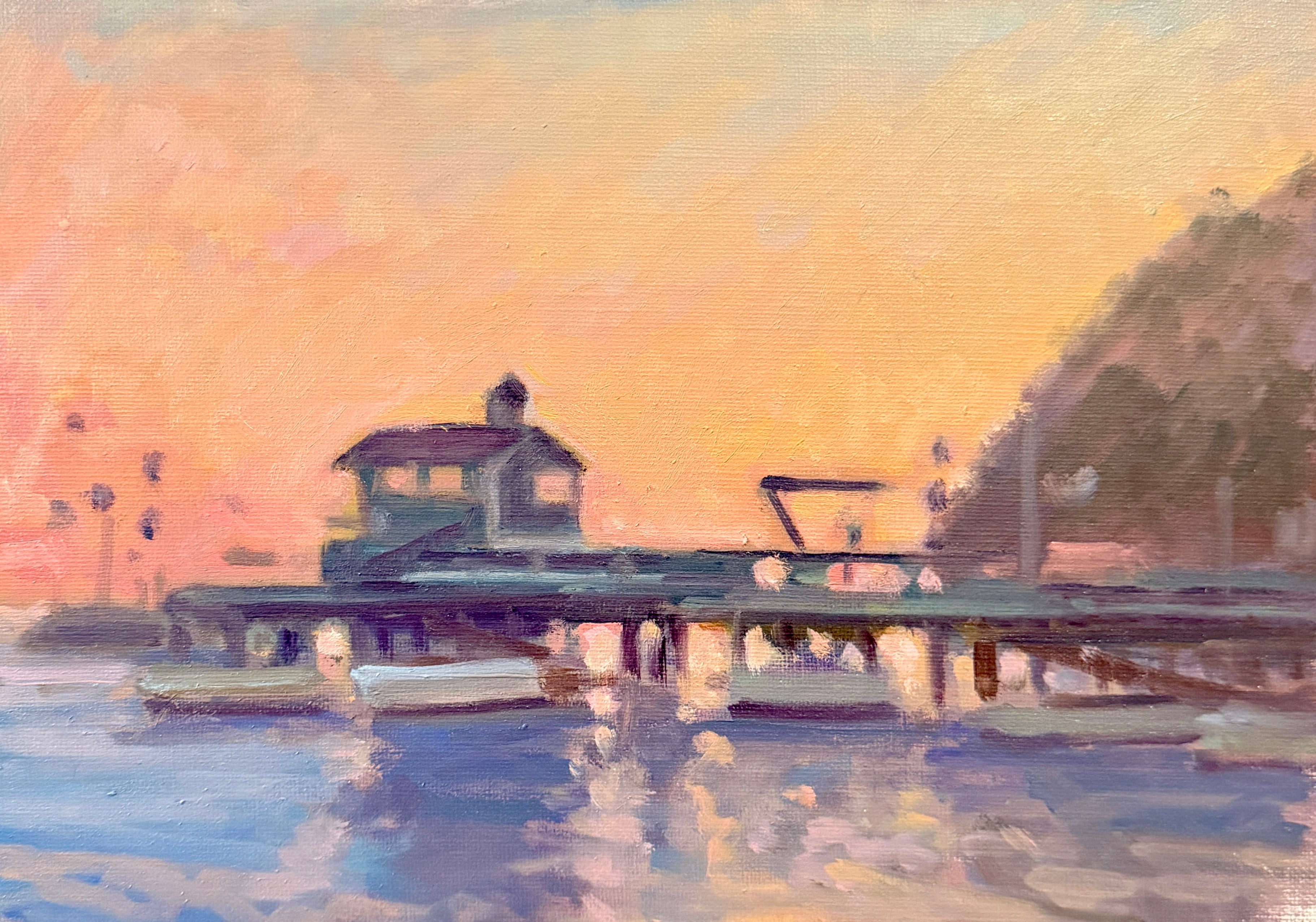 Green Pier Catalina — Oil on Linen by Jeremy Vlcan
