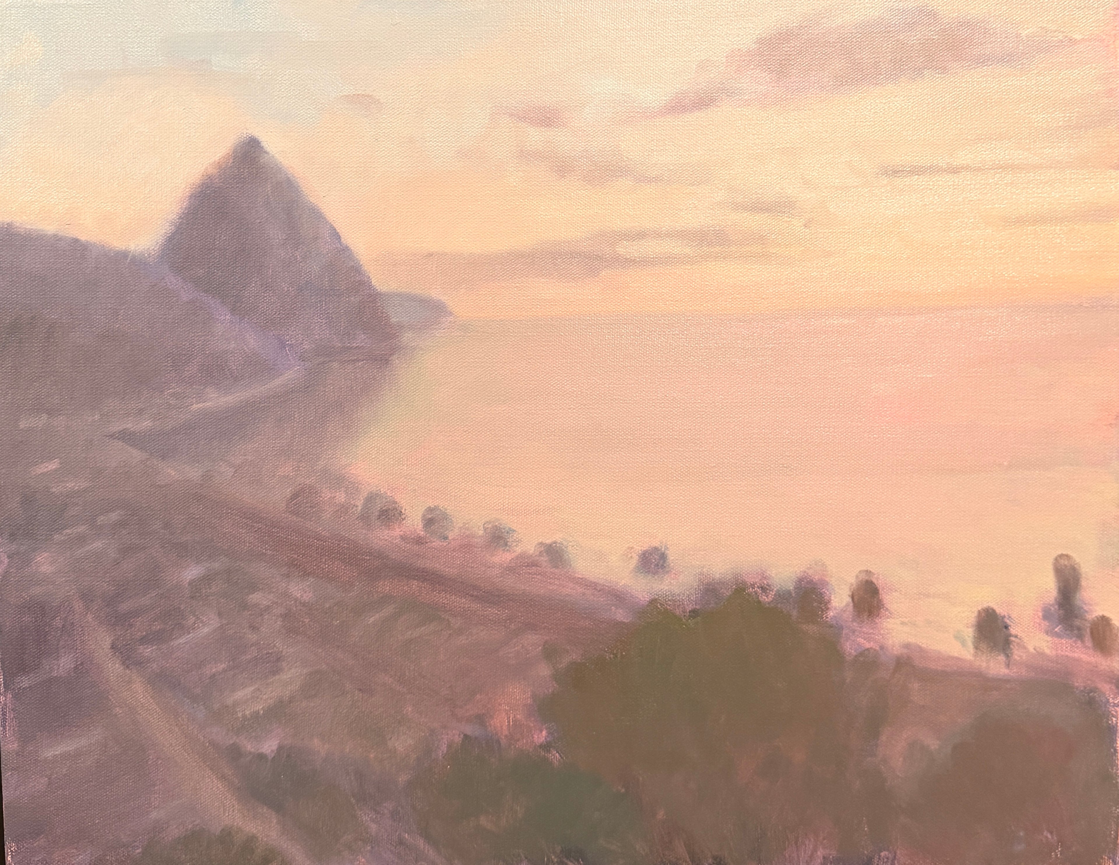View from Green Fig, Soufrière — Oil on Canvas by Jeremy Vlcan